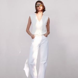 Zara White Vest